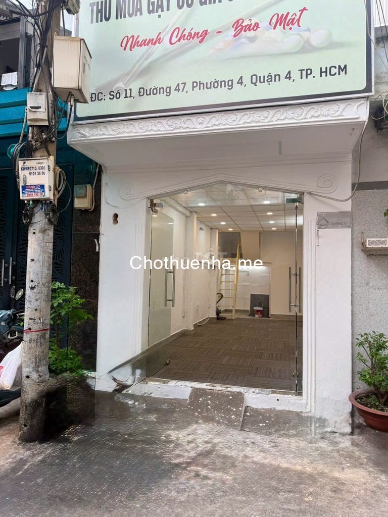 Cho thuê nhà 1 trệt, 1 gác suốt, đường số 47 trung tâm Quận 4