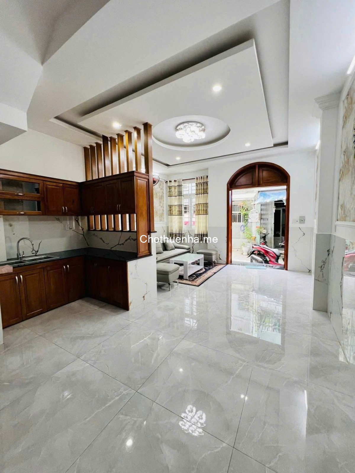 Cho thuê nhà mới đẹp – hẻm xe hơi 1/ Phan Huy Ích - 1 trệt + 2 lầu→ 4 phòng ngủ – 3 WC