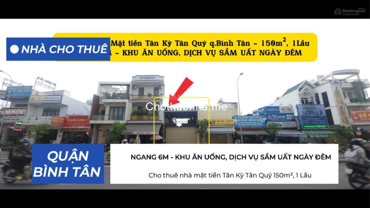 Cho thuê nhà mặt tiền Tân Kỳ Tân Quý 150m², 1 Lầu - NGANG 6M