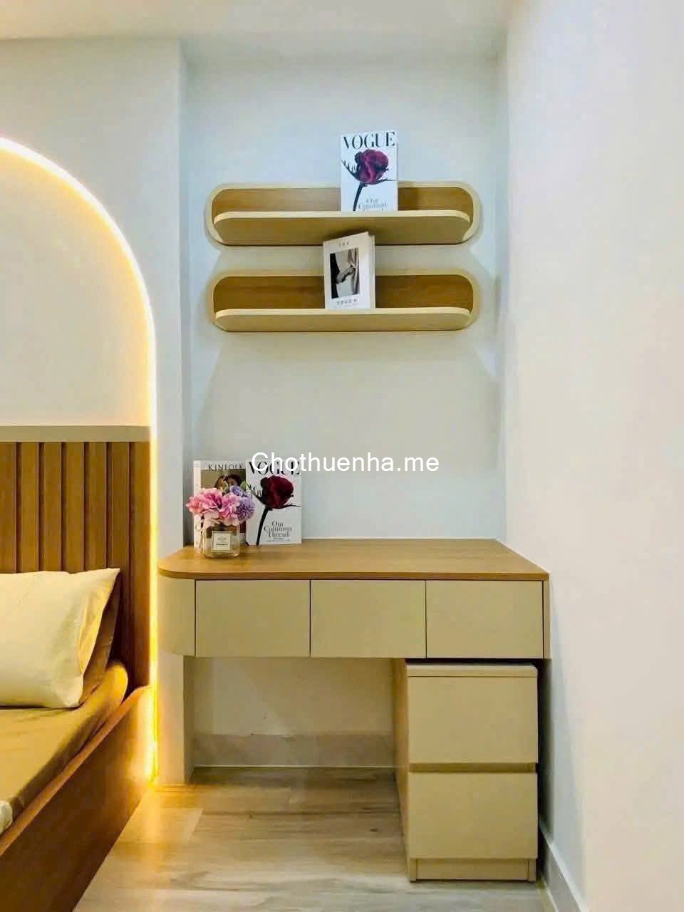 Cho thuê nhà nguyên căn hẻm xe hơi Lê Đức Thọ, Trệt + lầu, 2PN, full nội thất mới 100%