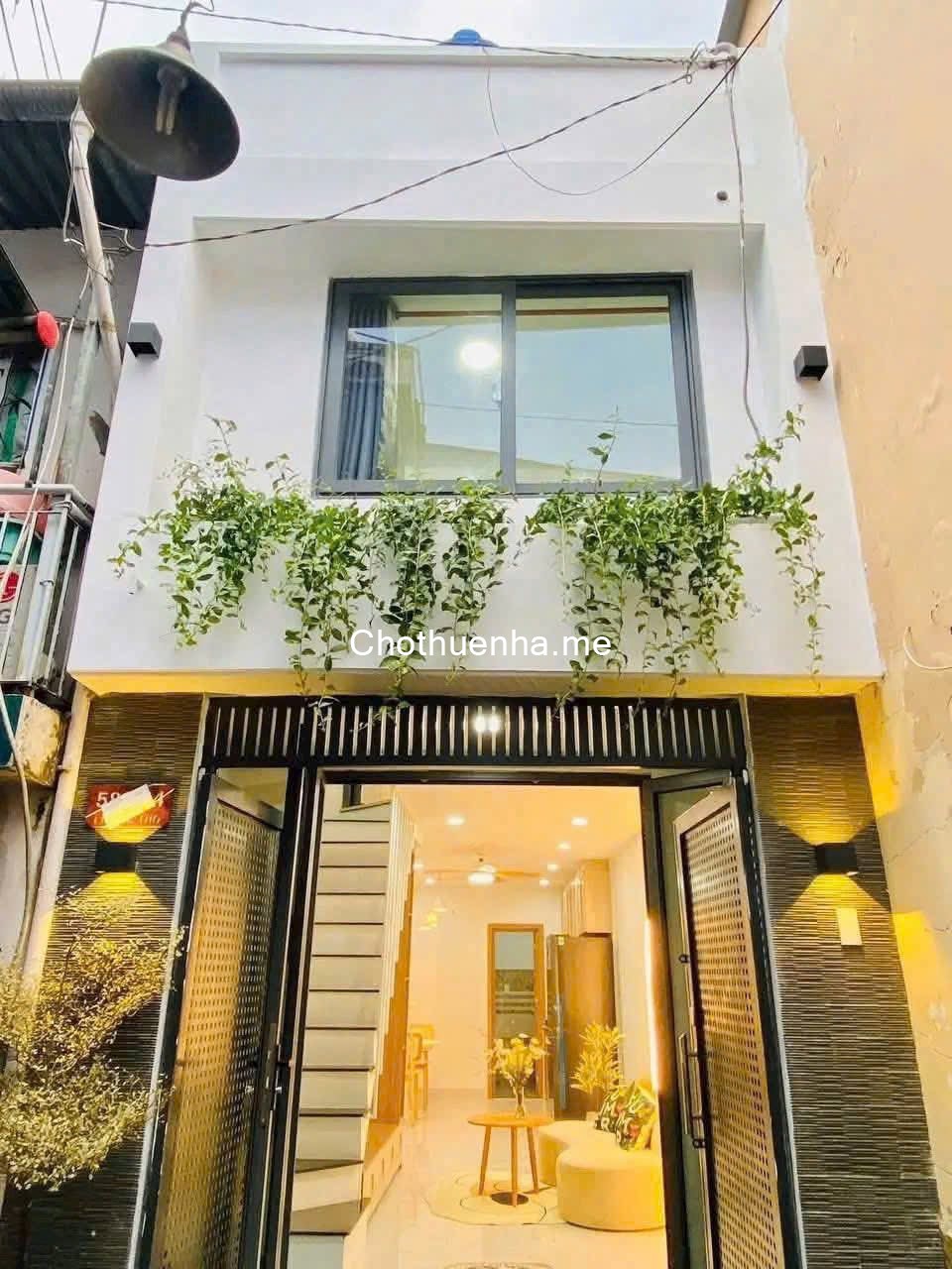 Cho thuê nhà nguyên căn hẻm xe hơi Lê Đức Thọ, Trệt + lầu, 2PN, full nội thất mới 100%