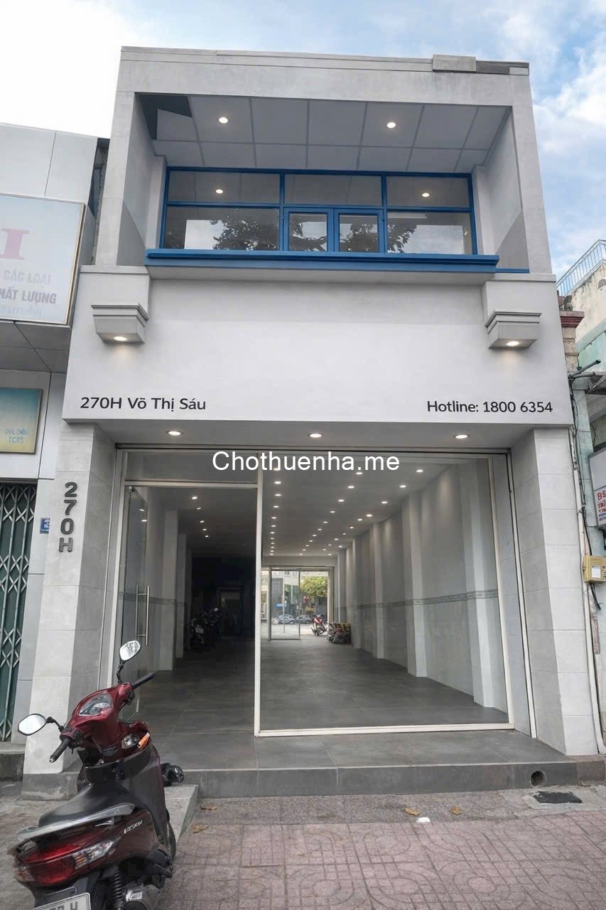 Cho thuê nhà mặt tiền Võ Thị Sáu Q3 trệt + lầu, con đường sẫm uất, tiện kinh doanh