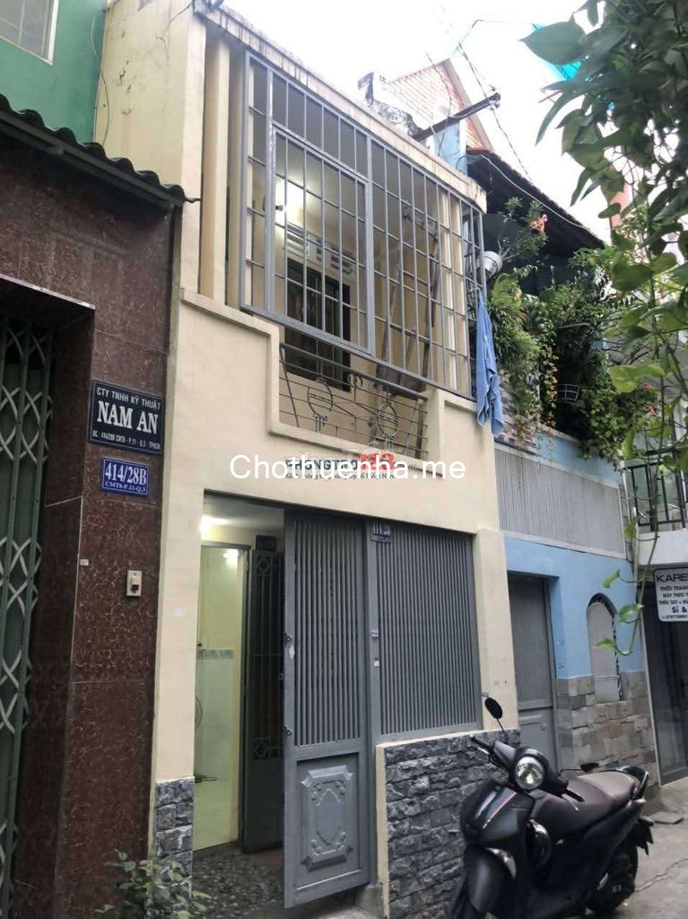 cho thuê nhà số 414/28 CMT8, P11, Q3 (hẻm thông 3m đối diện chợ Hòa Hưng cách 40m).