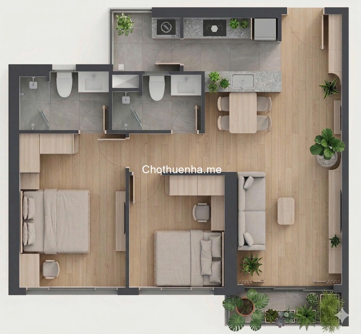 Cho thuê căn hộ The Infiniti Riviera Point Q7, căn góc, tầng cao, full nội thất cao cấp