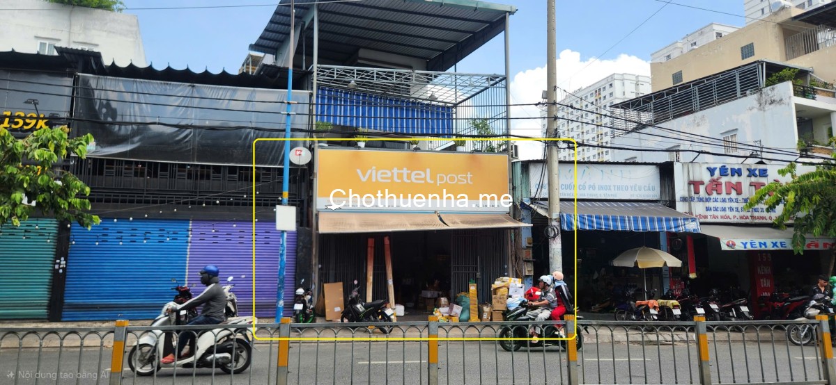 Cho thuê nhà Mặt Tiền Kênh Tân Hóa Q.Tân Phú–140m², 20Triệu