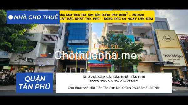 Cho thuê nhà 2 Mặt Tiền Vườn Lài Q.Tân Phú 80m², 2TẦNG, 20Triệu - GẦN CHUNG CƯ