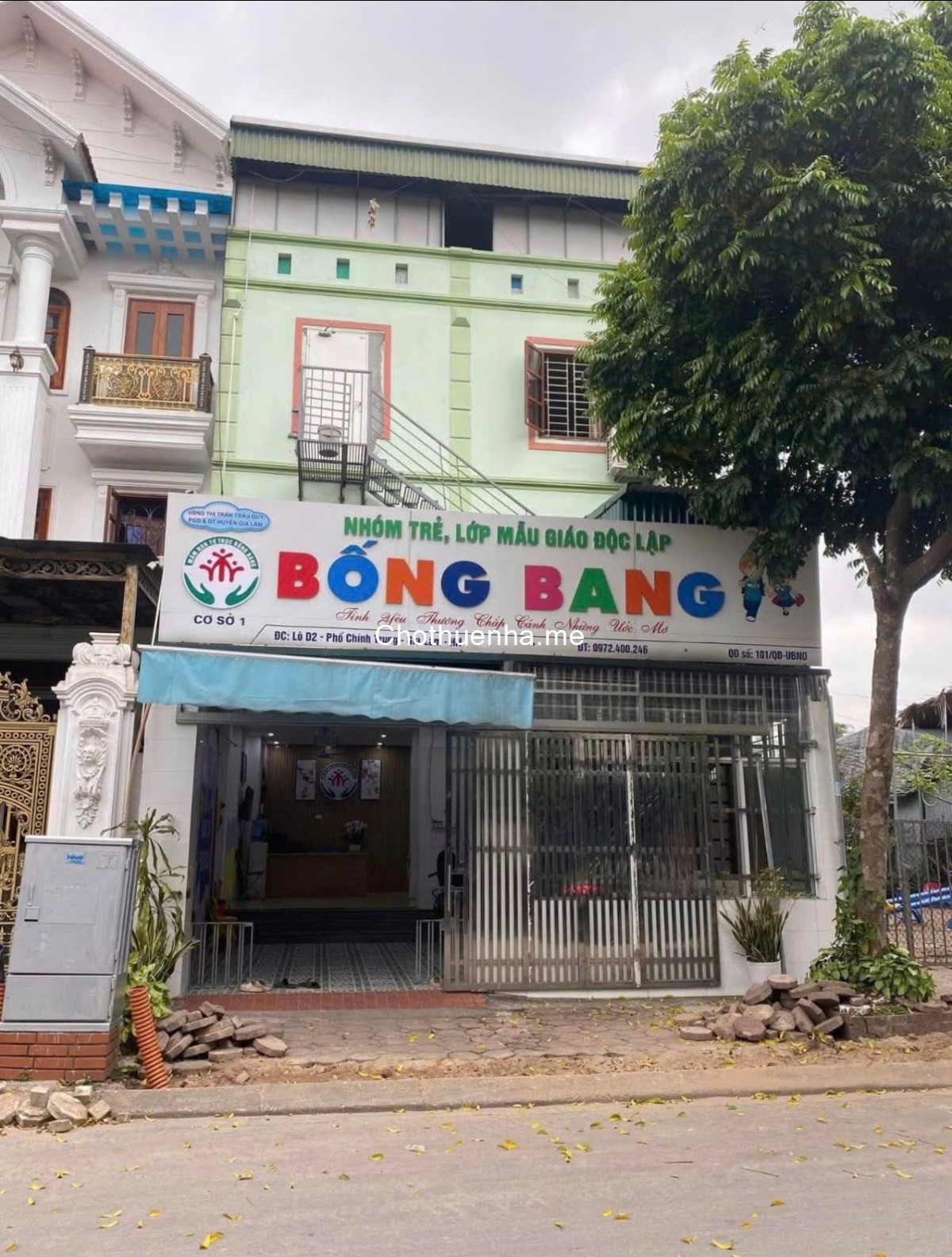 Cho thuê nhà Nguyên căn mặt phố trung tâm Trâu Quỳ/Gia Lâm 80m2 mtien 10m đường 22m