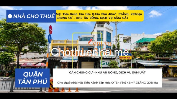 Cho Thuê Nhà 2 Mặt Tiền NB Tân Sơn Nhì Q.Tân Phú 126m², 3TẦNG - NGANG 9M CỰC LỚN - KHU VĂN PHÒNG,