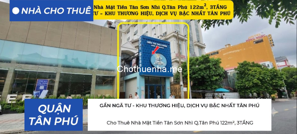Cho Thuê Nhà Mặt Tiền Tân Sơn Nhì Q.Tân Phú 122m², 3TẦNG - GẦN NGÃ TƯ - KHU THƯƠNG HIỆU, DỊCH VỤ