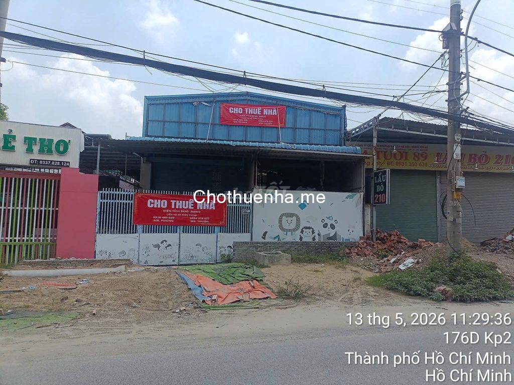 MẶT BẰNG KINH DOANH CHO THUÊ DIỆN TÍCH 9X40=360M2
