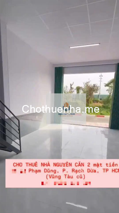 CHO THUÊ NHÀ C4 MẶT TIỀN - KHU ĐÔ THỊ CHÍ LINH, TPVT
